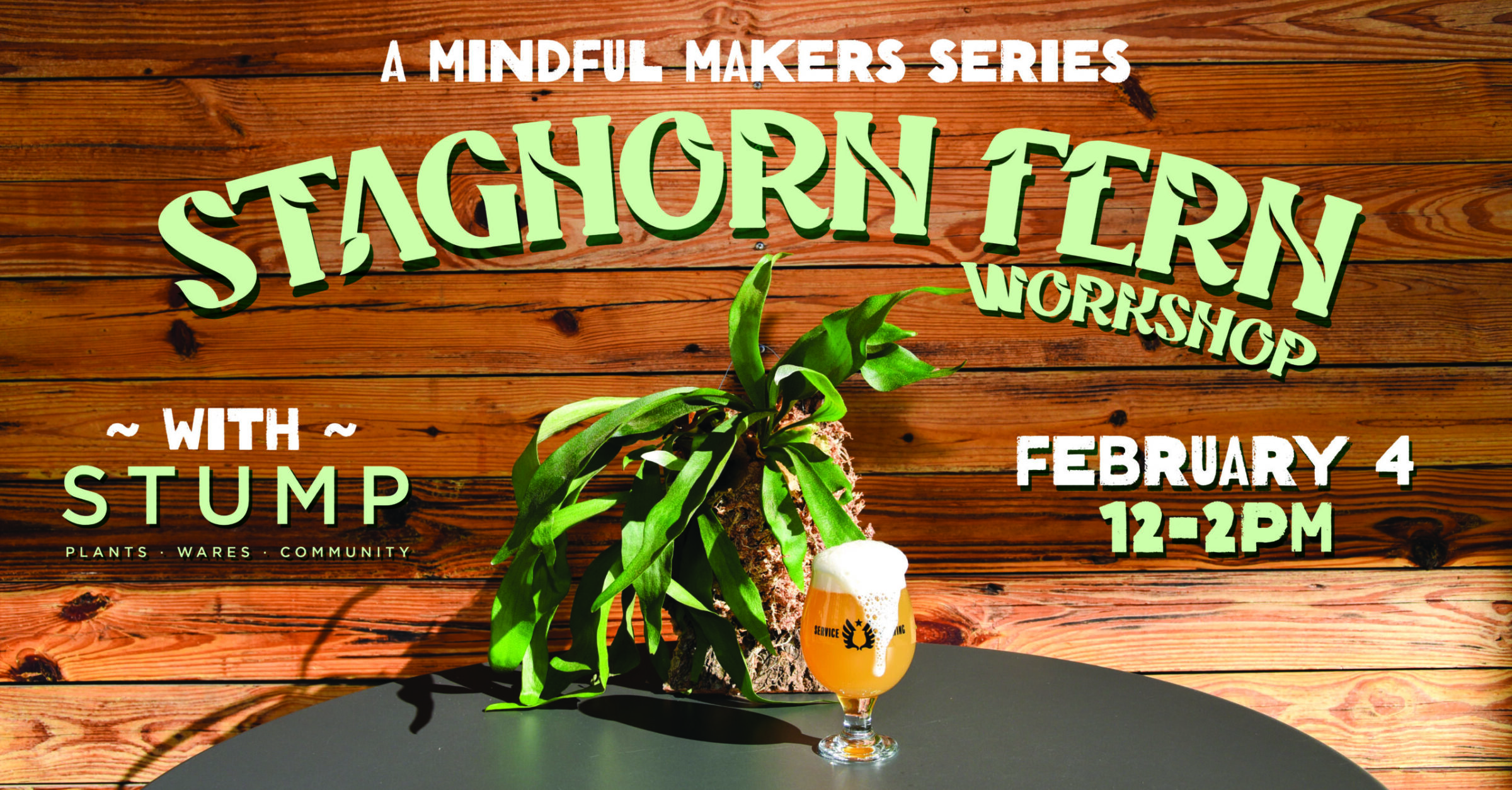 Staghorn Fern Mounting Workshop with Stump Savannah